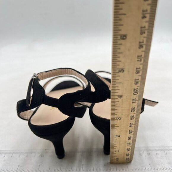 XYD Women Open Toe Ankle Strap Sandals Kitten Heel Rhinestones Studded Buckle - Picture 5 of 8